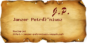 Janzer Petróniusz névjegykártya